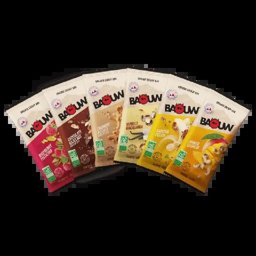 Mix 24 Barres Bio — Mix 6 saveurs × 4 | Baouw × Posturide